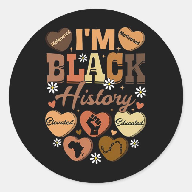 Sticker Rond Mois de l'histoire des Noirs Célébration afro-amér (Devant)