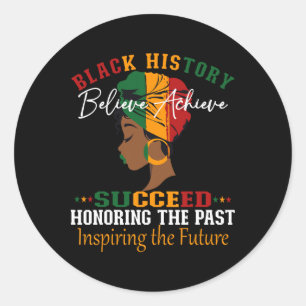 Sticker Rond Mois de l'histoire des Noirs Croire Réussir Réussi