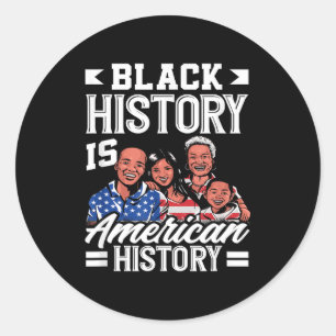 Sticker Rond Mois de l'histoire des Noirs Drapeau américain Amé