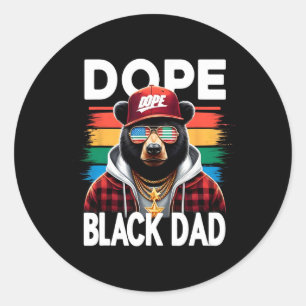 Sticker Rond Mois de l'histoire des Noirs Drogue Papa Noir Drôl