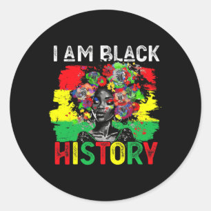 Sticker Rond Mois de l'histoire des Noirs Femme africaine Je su