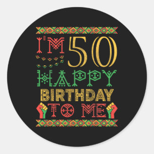 Sticker Rond Mois De L'Histoire Des Noirs J'Ai 50 Ans Joyeux Na