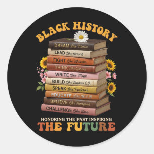 Sticker Rond Mois de l'histoire des Noirs Leaders Noirs Afro-Am