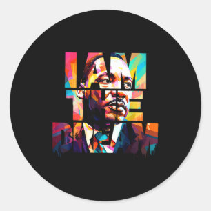 Sticker Rond Mois de l'histoire des Noirs Martin a un rêve Luth