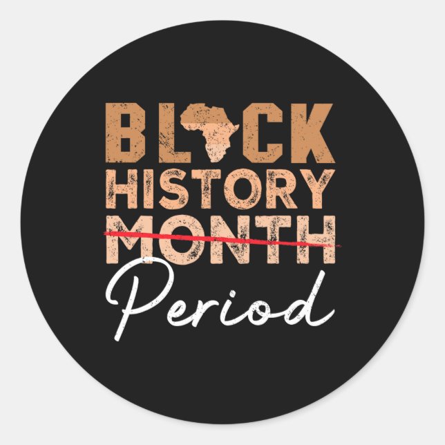 Sticker Rond Mois de l'histoire des Noirs Période Afro-Américai (Devant)