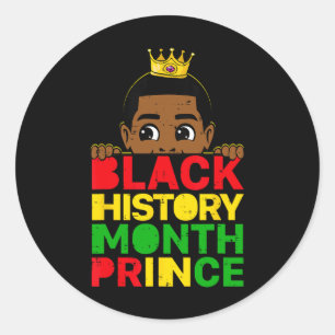Sticker Rond Mois de l'histoire des Noirs Prince Africain Mélan