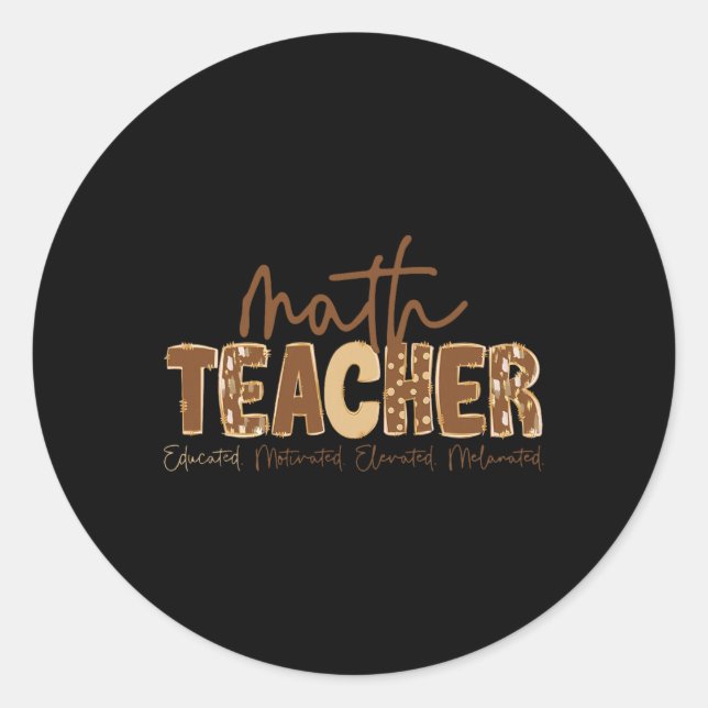 Sticker Rond Mois de l'histoire des Noirs Prof de maths Éduqué  (Devant)