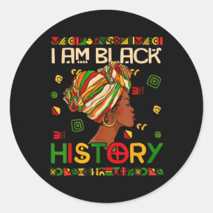 Sticker Rond Mois de l'histoire des Noirs Suis Histoire des Noi