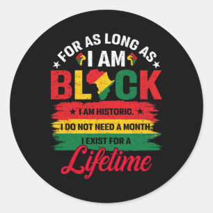 Sticker Rond Mois de l'histoire des Noirs tant que je suis fier
