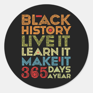 Sticker Rond Mois de l'Histoire Noire 2025 Live It Apprenez It