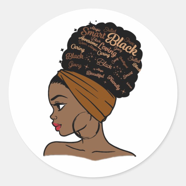 Sticker Rond Mois de l'histoire noire afro-américaine des femme (Devant)