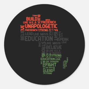 Sticker Rond Mois de l'histoire noire Red Green et Black Africa