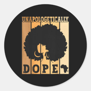 Sticker Rond Mois de l'Histoire Noire sans excuses Noir Afro Me