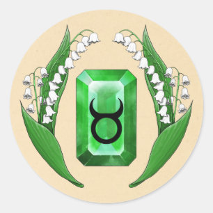 Sticker Rond Mois de naissance mai Taurus