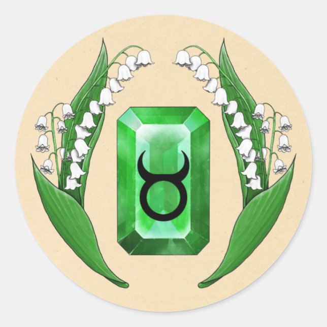 Sticker Rond Mois de naissance mai Taurus (Devant)