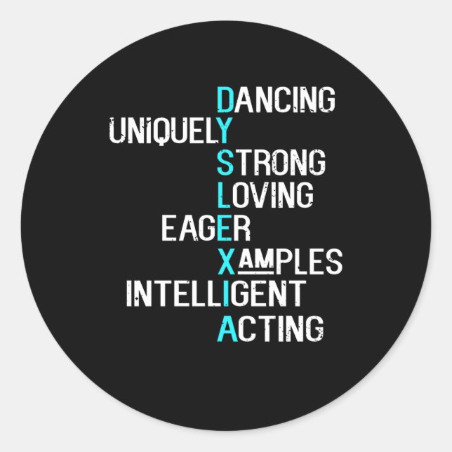 Sticker Rond mois de sensibilisation à la dyslexie, octobre (Devant)