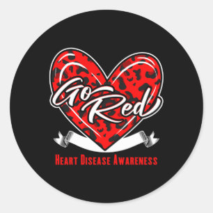 Sticker Rond Mois de sensibilisation à la maladie cardiaque Go