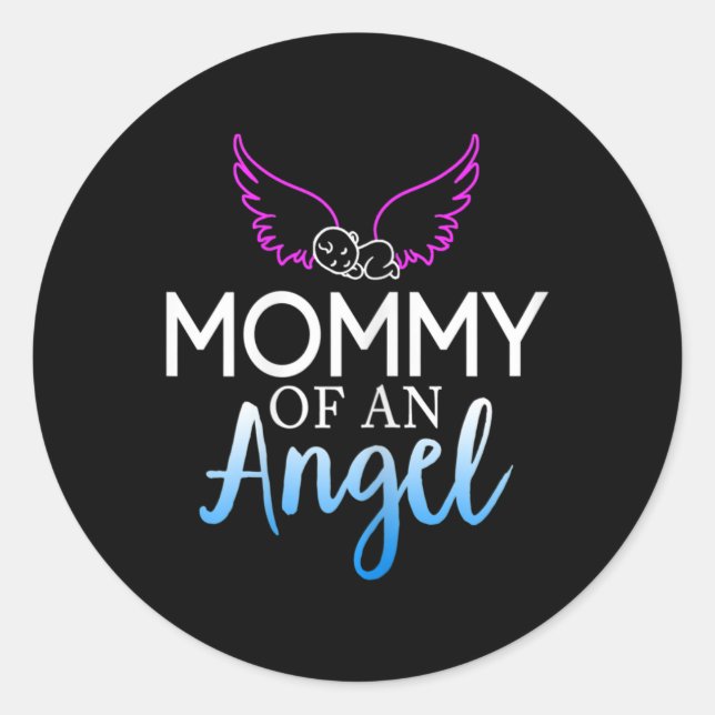 Sticker Rond Mois De Sensibilisation À La Mère D'Un Ange Au Sid (Devant)
