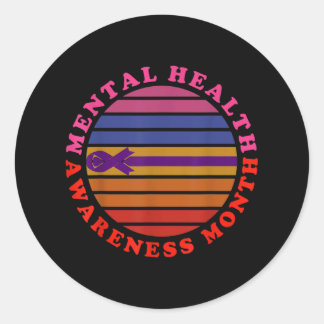 Sticker Rond Mois de sensibilisation à la santé mentale