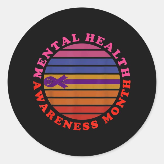 Sticker Rond Mois de sensibilisation à la santé mentale (Devant)