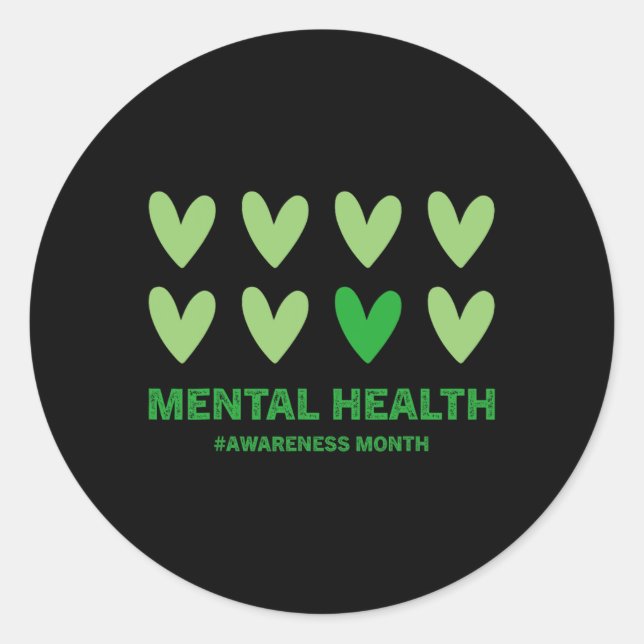 Sticker Rond Mois de sensibilisation à la santé mentale (Devant)