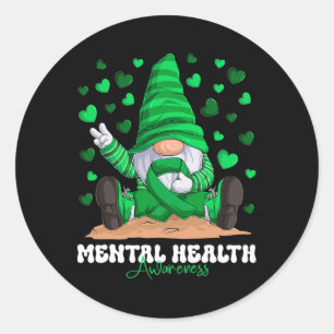 Sticker Rond Mois de sensibilisation à la santé mentale Ruban v