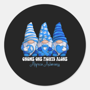 Sticker Rond Mois de sensibilisation à l'Alopécie Bleu Ruban Gn