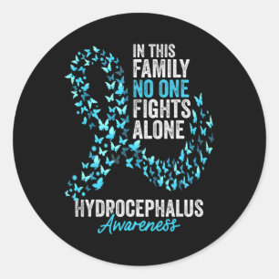 Sticker Rond Mois de sensibilisation à l'hydrocéphalie Papillon
