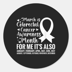 Sticker Rond Mois de sensibilisation au cancer colorectal Cance