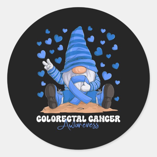 Sticker Rond Mois de sensibilisation au cancer colorectal Ruban (Devant)