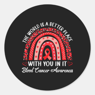 Sticker Rond Mois de sensibilisation au cancer du sang arc-en-c