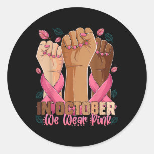 Sticker Rond Mois De Sensibilisation Au Cancer Du Sein En Octob