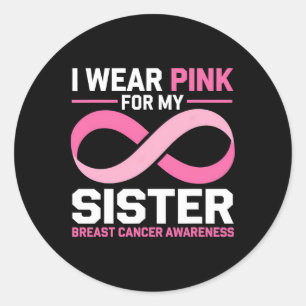 Sticker Rond Mois De Sensibilisation Au Cancer Du Sein Je Porte
