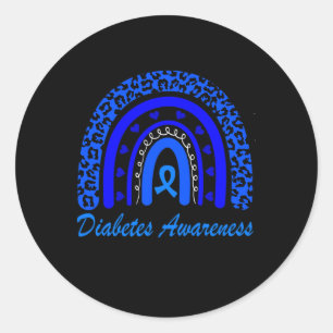 Sticker Rond Mois de sensibilisation au diabète Leopard Rainbow
