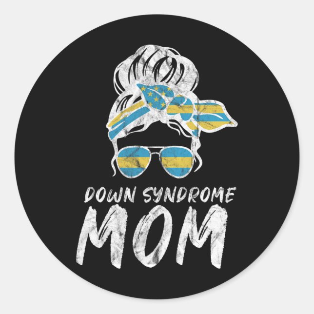 Sticker Rond Mois de sensibilisation au syndrome de Down Messy  (Devant)