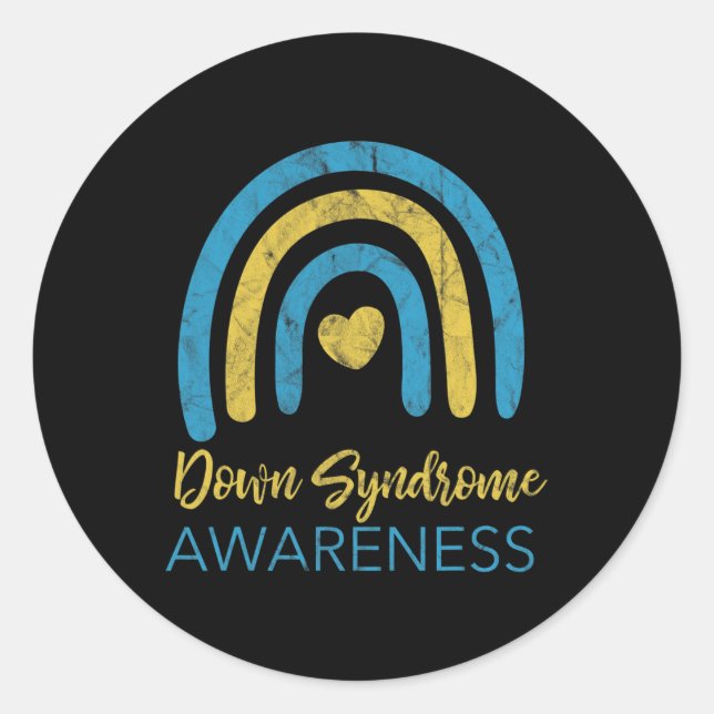 Sticker Rond Mois de sensibilisation au syndrome de Down Retro  (Devant)