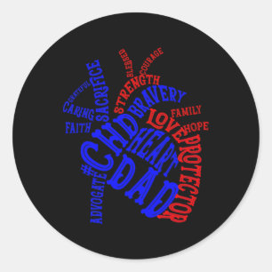 Sticker Rond Mois de sensibilisation aux anomalies cardiaques c
