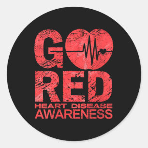 Sticker Rond Mois De Sensibilisation Aux Maladies Cardiaques De