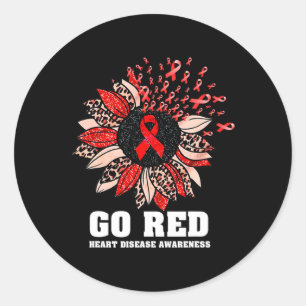 Sticker Rond Mois de sensibilisation aux maladies du coeur roug