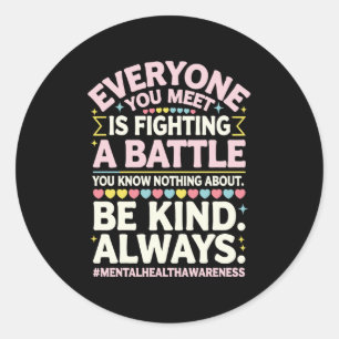 Sticker Rond Mois de sensibilisation aux maladies mentales Mois