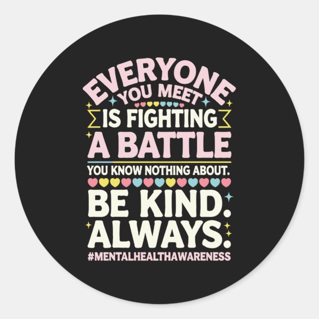 Sticker Rond Mois de sensibilisation aux maladies mentales Mois (Devant)