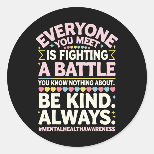 Sticker Rond Mois de sensibilisation aux maladies mentales Mois (Devant)