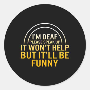 Sticker Rond Mois de sensibilisation Je suis Sourd S'il vous pl