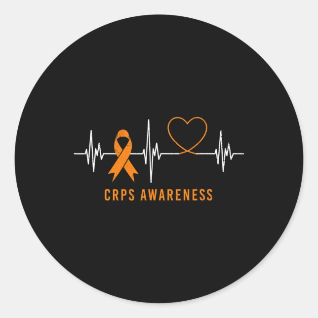 Sticker Rond Mois de sensibilisation RSD CRPS Carton Orange Rub (Devant)