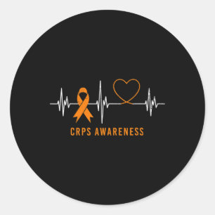 Sticker Rond Mois de sensibilisation RSD CRPS Carton Orange Rub