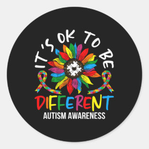 Sticker Rond Mois De Sensibilisation sur l'autisme Des Tourneso