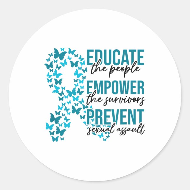 Sticker Rond Mois De Sensibilisation Ual Ault Éduquer Empower E (Devant)