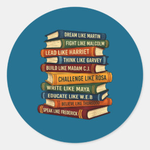 Sticker Rond mois d'histoire des Noirs rêve comme martin livres