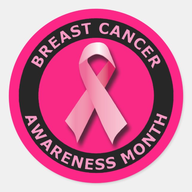 STICKER ROND MOIS DU CANCER DU SEIN AWARNESS (Devant)