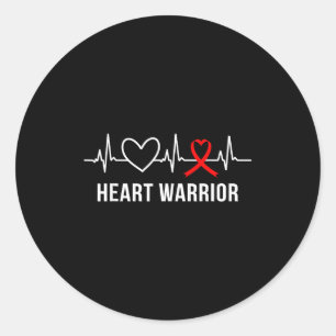 Sticker Rond Mois du guerrier du cœur Ruban rouge Cadeaux de ba